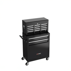 Armoire à outils roulante Adt Man à 10 tiroirs avec serrure, pour garage industriel, atelier, rangement, noir - Product Image 1
