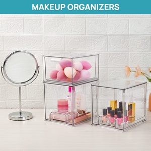 Acrylic Stackable Mỹ Phẩm Organizer Ngăn Kéo Rõ Ràng Nhựa Lưu Trữ Thùng Cho Vanity Tổ Chức Và Lưu Trữ - Product Image 2
