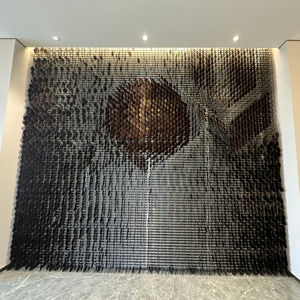 لوح ديكور داخلي بتصميم نوفيل آرت من الفولاذ المقاوم للصدأ، لوحة جدارية وصفائح من الاستانلس ستيل لتزيين جدران الفنادق - Product Image 1