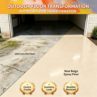 Peinture de sol pour patio et garage, résine époxy bicomposante beige, revêtement de sable coloré, séchage rapide, écologique, antidérapante, imperméable, résistante au grattage