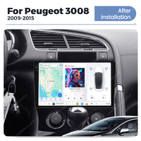 DUDUAUTO Autoradio Lecteur Multimédia Navigation GPS Stéréo Autoradio Car-play pour Peugeot 3008 5008 AT MT 2009 - 2015