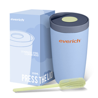 Mug de voyage isotherme en acier inoxydable de 12 oz avec couvercle anti-fuite, gobelet à double paroi sous vide réutilisable