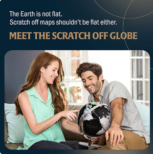 Sfera di globi terrestri con mappa di viaggio del globo Desktop gratta fuori dal mondo con supporto per la casa e l'arredamento dell'ufficio - Product Image 2