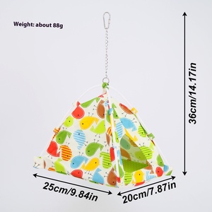 Katı desen papağan hamak kış kuş yuva için sıcak pamuk yuva bal çanta planör üçgen yuva rahat kış özellikleri - Product Image 4