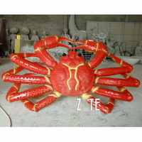 Grand décor de restaurant extérieur en résine artisanat statue de crabe élégante sculpture d'animal en fibre de verre