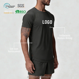 T-shirt da Palestra Personalizzata con Logo Riflettente, in Rete Traspirante, Asciugatura Rapida, Maglietta da Corsa Perforata al Laser - Product Image 2