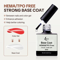 Base Coat Gel UV Transparent Brillant Diamant Marque Privée OEM, Adhérence Forte, Sans HEMA ni TPO, Pour Extension d'Ongles, Vente en Gros