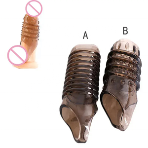 Venta caliente silicona pene manga pene anillo condón adultos juguetes sexuales para hombre - Product Image 1