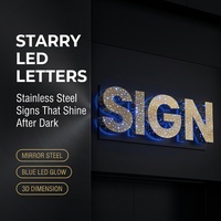 Lettres lumineuses ciel étoilé, enseigne électronique, publicité personnalisée, éclairage de bâtiment, bar, éclairage IP65, acier inoxydable, logos LED 3D étoilés