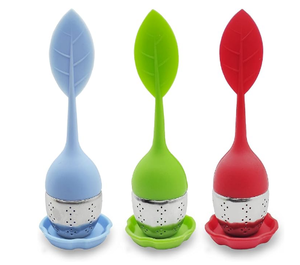 Infuseur de boule de thé <span class=keywords><strong>pop</strong></span> créatif en acier inoxydable avec poignée en silicone pour feuilles mobiles ou tisane - Product Image 5