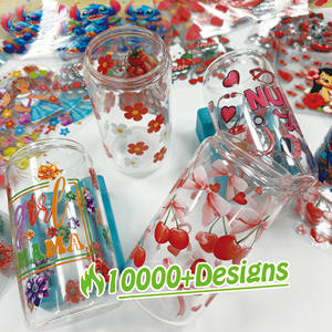 Nuevas Calcomanías UV DTF Personalizadas al por Mayor para Vasos de Vidrio de 16oz y 20oz, Diseños de Halloween y Cannabis, Envolturas Adhesivas de Transferencia - Product Image 3