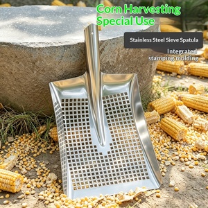 Stainless Steel Thickened Square Hole Silver Corn Peanut Agricultural &amp; Household Use Chongqing <strong>Sieve</strong> <strong>Shovel</strong> - Product Image 2