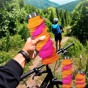 Foldable Silicone Water Bottle 500ml to 200ml Lightweight for Office School Daily Carry Travel BPA Free Easy Clean - Product Image 6