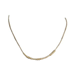 Collier personnalisé minimaliste en code Morse, chaîne en laiton plaqué <span class=keywords><strong>or</strong></span> avec nom personnalisé et message d'amitié caché, tendance - Product Image 1