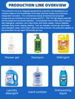 Nouvelle ligne de production de remplissage, de bouchage et d'étiquetage automatique d'agents de nettoyage liquides chimiques, 5 têtes, acier inoxydable, plastique
