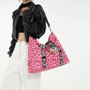 Bolsos de lona con estampado de leopardo para mujer, con correa para el hombro, bolsa de equipaje deportiva para viajes al aire libre - Product Image 2