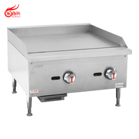 Grill à gaz professionnel de 24 pouces pour comptoir, plaque de cuisson plate à commande manuelle pour hamburgers, idéal pour la restauration EGG24S