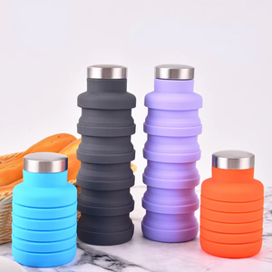 Collapsible <b>Water</b> <b>Bottle</b>, Reuseable BPA Free Silicone <b>Foldable</b> <b>Bottles</b> Portable Hiking Cup For Outdoor Mountaineering Tours - Product Image 5