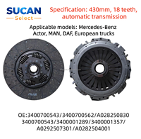 Sucan Direktvertrieb LKW-Kupplungssatz für Europäische LKWs OE: 3400700543 3400700562 430MM 18 Zähne Automatikgetriebe