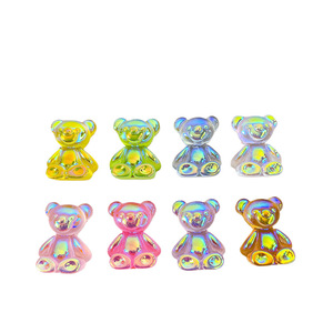 Miniature 3D Teddy Bear Ornament Plastic Resin DIY Jewelry Set Keychain Pendant Desktop Decor Craft Supplies - Product Image 1