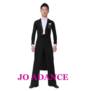 Completo Smoking Nero <span class=keywords><strong>da</strong></span> <span class=keywords><strong>Uomo</strong></span> per Danza Latina, Abito <span class=keywords><strong>da</strong></span> Ballo a Doppio Petto per Ballerini Professionisti - Product Image 4