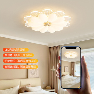 โคมไฟเพดาน LED รูปทรงดอกไม้ทันสมัย ติดตั้งแบบฝัง 3500K แสงวอร์มไวท์ ฝาครอบอะคริลิค สำหรับห้องนั่งเล่น ระดับ IP44 Ra80 แบบต่อสายไฟ - Product Image 2