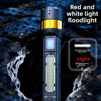 Lampe torche laser blanche multifonction SA-M123, rotative, à focalisation, rechargeable, grand faisceau, pour extérieur, longue durée de vie de la batterie