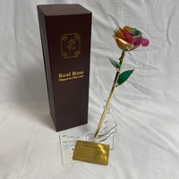 Coffret cadeau pour la fête des mères, rose éternelle naturelle dorée, fleur décorative, boîte carrée, livraison rapide pour la Saint-Valentin