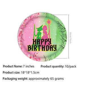 Verjaardagsfeest Decoraties Heks Thema Wegwerp Feestartikelen Servetten Papieren Borden Tafelkleden Feestdecoratie Sets - Product Image 6