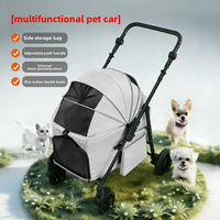 Poussette pliable personnalisable en plastique pour animaux de compagnie, chariot portable d'extérieur avec panier de rangement pour le parc et les courses