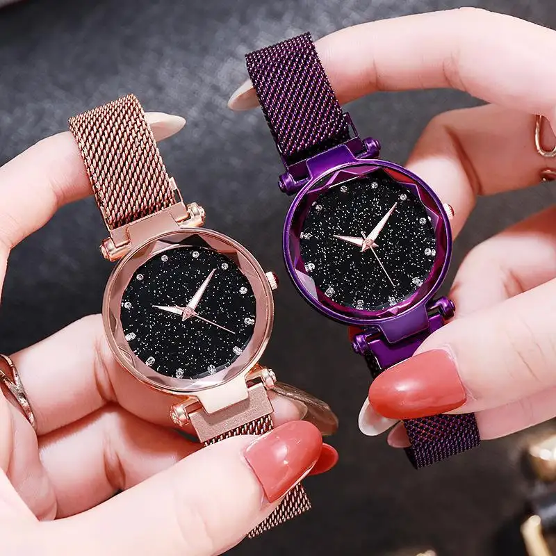 Ladies Magnetic Starry Sky Clock Luxury Women Watches Fashion Diamond Quartz Wrist watch