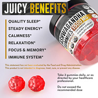 Gummies à l'ashwagandha 1500 mg, soulagement du stress, soutien de l'humeur, gummies pour le sommeil, complément adaptogène végétalien, fabricant OEM