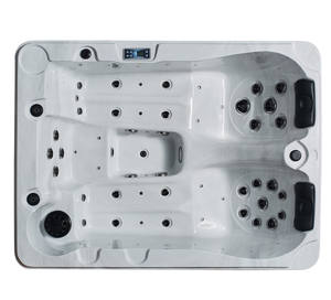 Baignoire <span class=keywords><strong>spa</strong></span> moderne Mini masseur Baignoire autoportante Baignoire d'hydromassage Maison 3 personnes Massage d'air extérieur Acrylique Bains à remous nordiques - Product Image 2