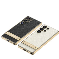 GKK Nouvelle coque de téléphone en cuir PU électrolytique antichoc avec béquille pour Samsung Galaxy S23 Ultra S24 S24Ultra S25 Ultra