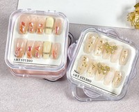 Nouveau Type boîte en plastique renforcée Portable acrylique fausse presse sur boîte d'emballage d'ongles outils à ongles