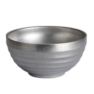 Stainless Steel Rice Bowl Stripe Pattern Home Use 44455 - Product Image 1