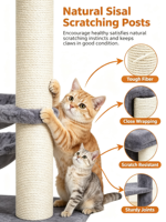 Arbre à chat pour chats d'intérieur, griffoir en sisal, condo pour chat, structure d'escalade, hamac en peluche, fournitures pour animaux de compagnie, vente en gros OEM
