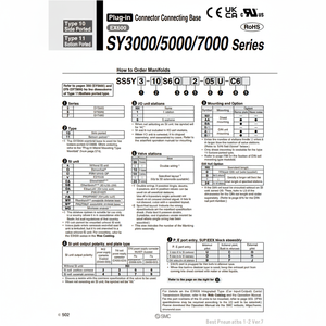 ชิ้นส่วนนิวเมติกส์ SS5Y5-10S6V2-02U-C8นิวเมติก SMC - Product Image 1