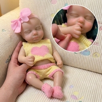 Poupée Bébé en Silicone Lestée de 13 Pouces, Imperméable, Fille Endormie, Faite à la Main, Réaliste, Cadeau pour Amateurs et Collectionneurs