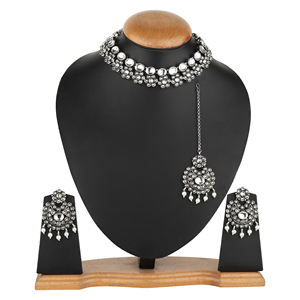 Superior Polish Traditional Indian <b>Jewellery</b> <b>Set</b> with Choker Style Necklace Earrings & Maang Tikka <b>for</b> Occasion <b>for</b> Bulk Export - Product Image 1