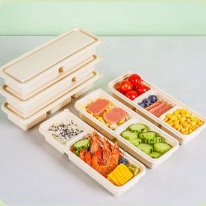 Congélateur à <span class=keywords><strong>micro</strong></span>-ondes jetable biodégradable japonais Boîte d'emballage déjeuner à emporter amidon de maïs 3 compartiments Conteneur alimentaire Togo - Product Image 4