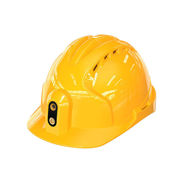 Yellow ABS Visual Positioning GPS Compression-resistant Durable Safety Helmet 4G Video Monitoring Smart CE EN397 Certified