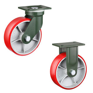 Hochleistungs-Gusseisen kern rollen RED Pu 6 Zoll 8 Zoll 10 Zoll 12 Zoll Rad Industrie-Lenkräder für Maschine - Product Image 1