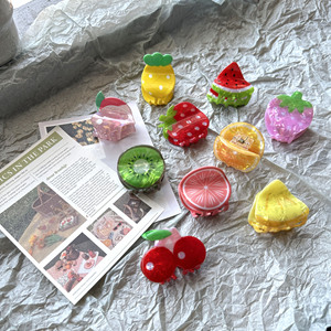 Kẹp tóc trái cây nhiều màu sắc hình dưa hấu dâu tây Có thể bán buôn Tùy chỉnh đa năng Thời trang chất lượng cao Kẹp giữ chắc - Product Image 4