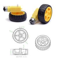 Aiconnect ing Blue 65mm TT BO Motor roboterrad mit Halterung für Projekte und Robotik-Kits