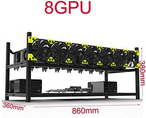8 GPU V4C V3D Aluminum Stackable Open Air <strong>Rig</strong> Rack Case Computer Tower Frame <strong>Rig</strong> - Product Image 3