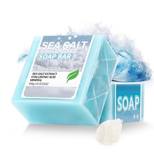 Jabón de Sal Marina en Barra, Jabón Sólido Hecho a Mano con Aceites Esenciales, 100g, para Limpieza Corporal y de Manos - Product Image 3