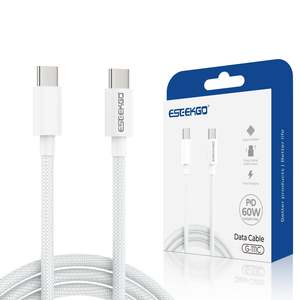 สายชาร์จ ESEEKGO G-111C แบบถักไนลอน ยาว 4 ฟุต หัวต่อ Type-C to Type-C รองรับการชาร์จเร็ว 6A สำหรับโทรศัพท์มือถือ Android/iOS และกล้องถ่ายรูป ใช้ตัวนำทองแดงแท้ - Product Image 2