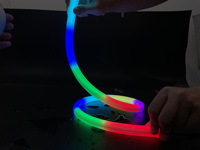 Bande LED néon flexible et pliable BERIXDEEP RGBIC incurvée 16 points d'éclairage supérieur 24V étanche adressable pour extérieur