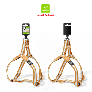 Nunbellファッション調整可能ナイロンレザートリム軽量犬用ハーネス中品種アウトドア - Product Image 5
